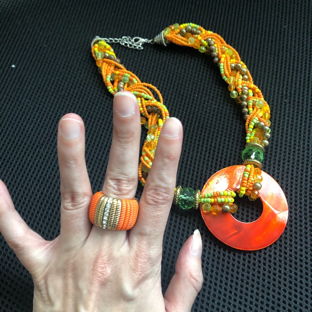 Navajo style necklace and ring set